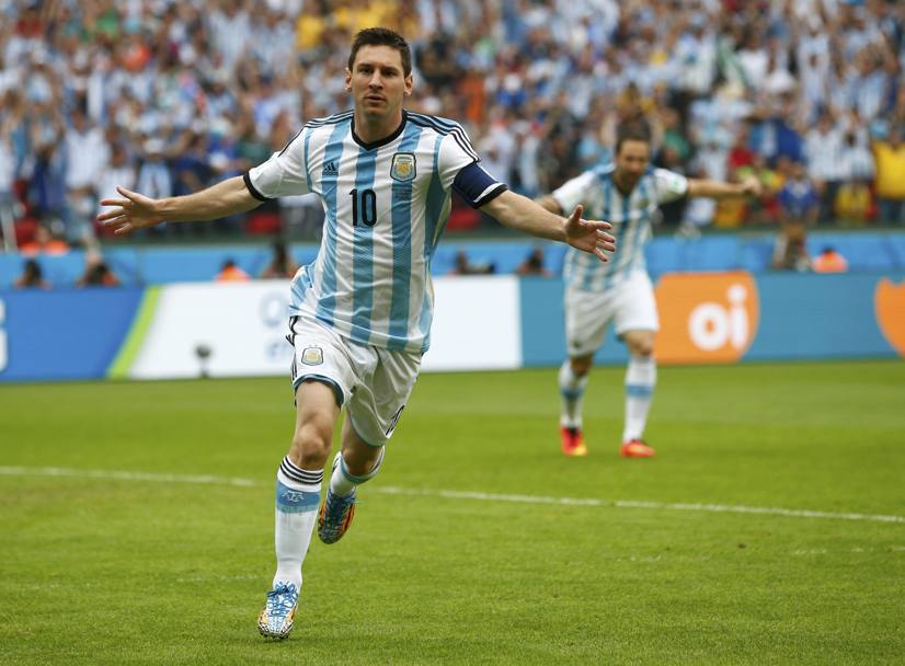 L&#39;esultanza di Messi. Reuters